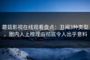 蘑菇影视在线观看盘点：丑闻3种类型，圈内人上榜理由彻底令人出乎意料