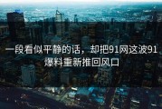 一段看似平静的话，却把91网这波91爆料重新推回风口