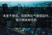 本来不想说，但那声叹气被提起时，我只想关掉手机